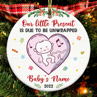 Personalized Baby Grandma Grandpa Family Circle Ornament NB53 26O47 thumb 1