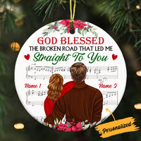 Personalized Couple Bless The Broken Road Circle Ornament NB52 26O36 thumb 1
