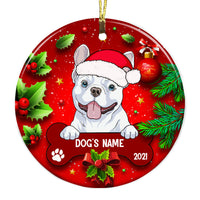 Personalized Dog Christmas Circle Ornament NB52 87O53 thumb 1