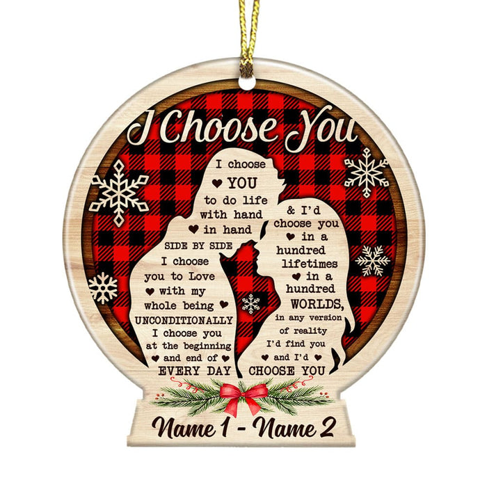 Personalized Couple Christmas Snow Globe Ornament NB82 87O53 1