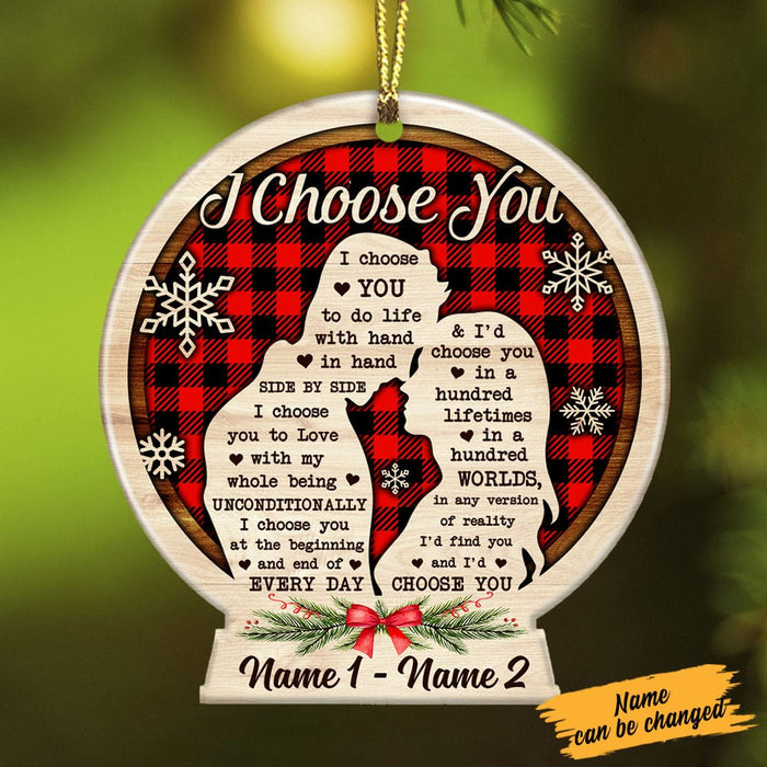 Personalized Couple Christmas Snow Globe Ornament NB82 87O53 1