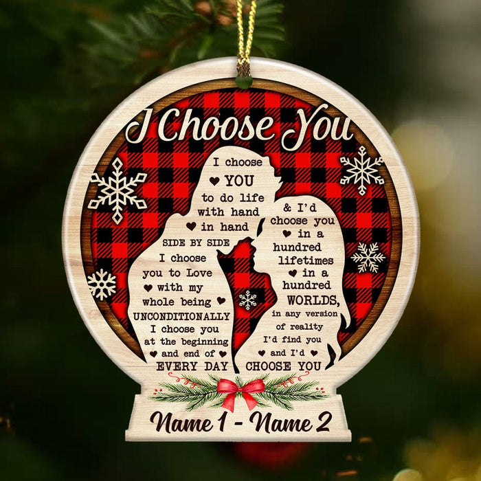 Personalized Couple Christmas Snow Globe Ornament NB82 87O53 1