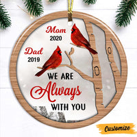 Perrsonalized Mom Dad Memo I Am Always With You Cardinal Circle Ornament NB61 23O47 thumb 1