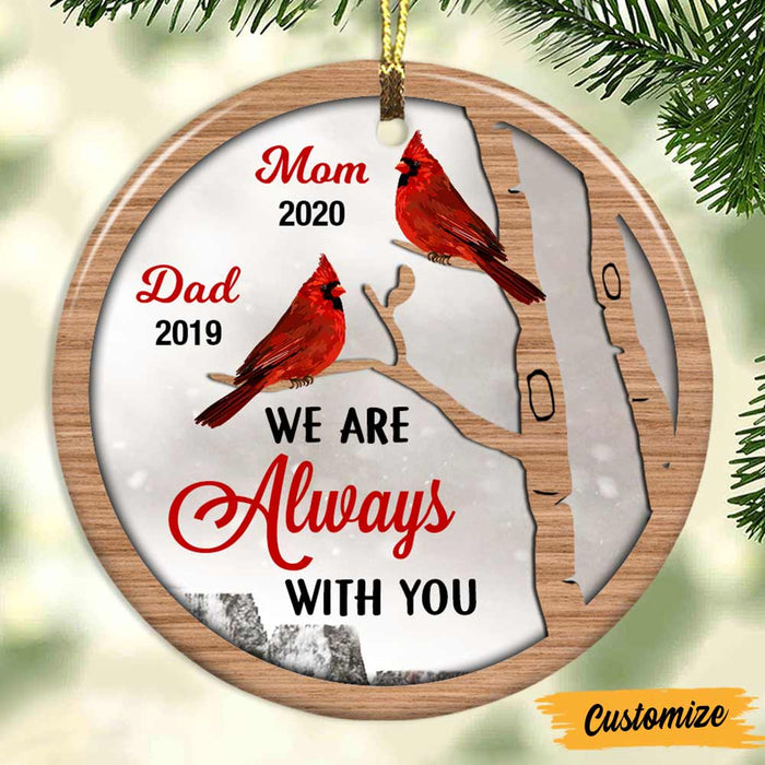 Perrsonalized Mom Dad Memo I Am Always With You Cardinal Circle Ornament NB61 23O47 1