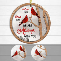 Perrsonalized Mom Dad Memo I Am Always With You Cardinal Circle Ornament NB61 23O47 thumb 1