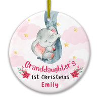 Personalized Baby First Christmas Elephant Circle Ornament NB53 24O66 thumb 1