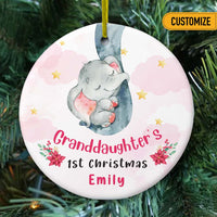 Personalized Baby First Christmas Elephant Circle Ornament NB53 24O66 thumb 1