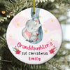 Personalized Baby First Christmas Elephant Circle Ornament NB53 24O66 1