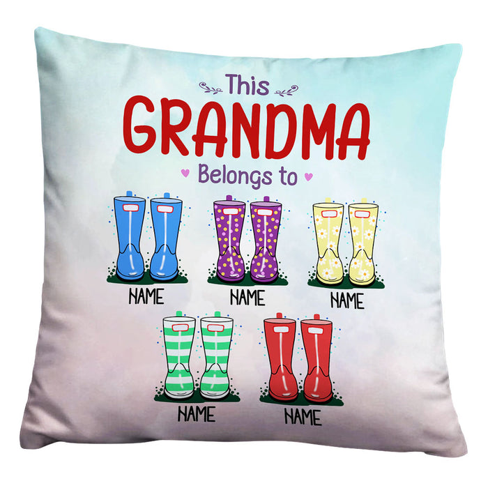 Personalized Mom Grandma Nanny Son Daughter Grandson Granddaughter Family Welly Boot Pillow NB56 24O32 1