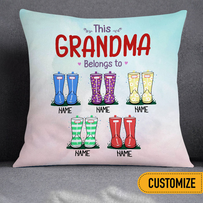 Personalized Mom Grandma Nanny Son Daughter Grandson Granddaughter Family Welly Boot Pillow NB56 24O32 1