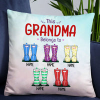 Personalized Mom Grandma Nanny Son Daughter Grandson Granddaughter Family Welly Boot Pillow NB56 24O32 thumb 1