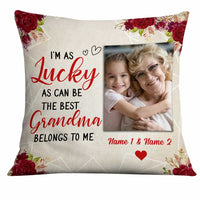 Personalized Mom Grandma Kids Photo Lucky Pillow NB62 95O34 thumb 1
