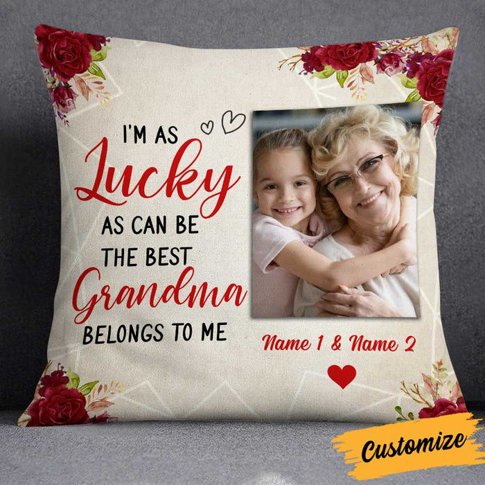 Personalized Mom Grandma Kids Photo Lucky Pillow NB62 95O34 1