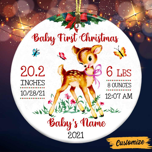 Baby's First Christmas Ornament Deer Family Christmas By JimboGee
