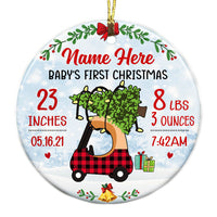 Personalized Toy Car Baby First Christmas Circle Ornament NB62 87O53 thumb 1