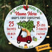 Personalized Toy Car Baby First Christmas Circle Ornament NB62 87O53 thumb 1
