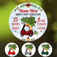 Personalized Toy Car Baby First Christmas Circle Ornament NB62 87O53 thumb 1