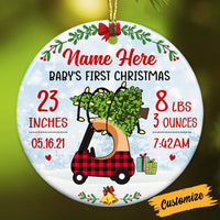 Personalized Toy Car Baby First Christmas Circle Ornament NB62 87O53 thumb 1