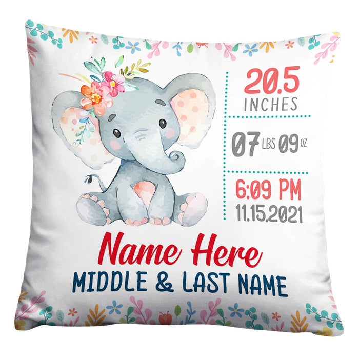 Personalized Baby Elephant Pillow NB58 24O32 1