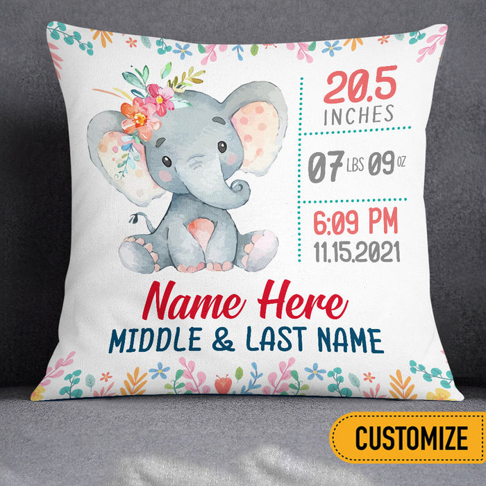 Personalized Baby Elephant Pillow NB58 24O32 1