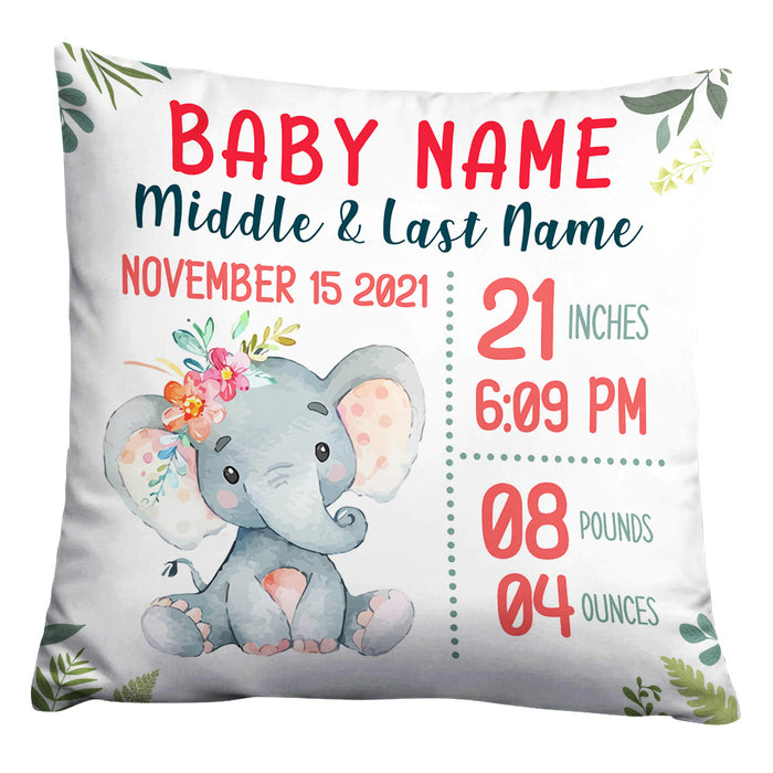 Personalized Baby Elephant Pillow NB61 24O32 1
