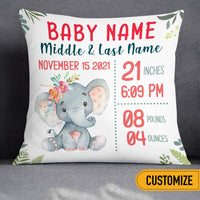Personalized Baby Elephant Pillow NB61 24O32 thumb 1