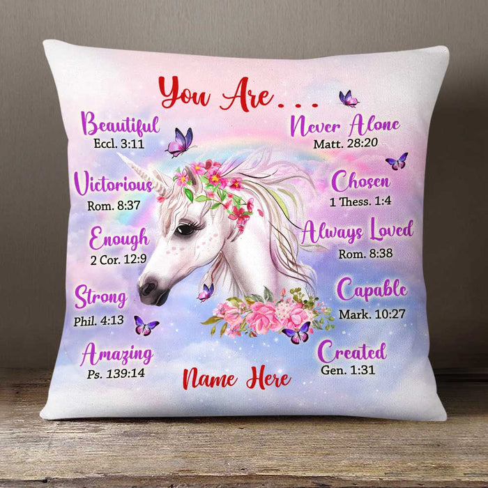 Personalized Daughter Unicorn God Says You Are Pillow NB61 87O58 1