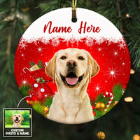 Personalized Dog Cat Photo Christmas Circle Ornament OB261 87O53 thumb 1