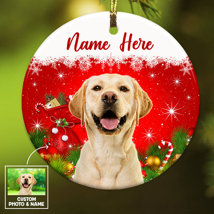 Personalized Dog Cat Photo Christmas Circle Ornament OB261 87O53 1
