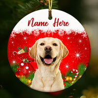 Personalized Dog Cat Photo Christmas Circle Ornament OB261 87O53 thumb 1