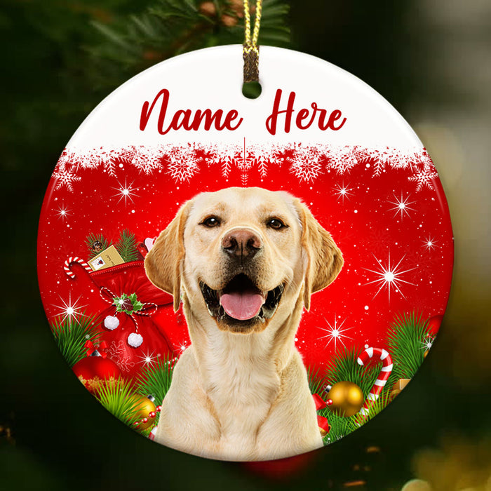 Personalized Dog Cat Photo Christmas Circle Ornament OB261 87O53 1