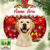 Personalized Dog Photo Christmas Circle Ornament OB264 87O53 1