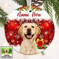 Personalized Dog Photo Christmas Circle Ornament OB264 87O53 thumb 1