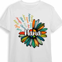 Personalized Mom Grandma Nana Flower T Shirt NB61 81O34 thumb 1