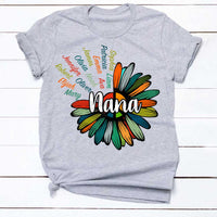 Personalized Mom Grandma Nana Flower T Shirt NB61 81O34 thumb 1