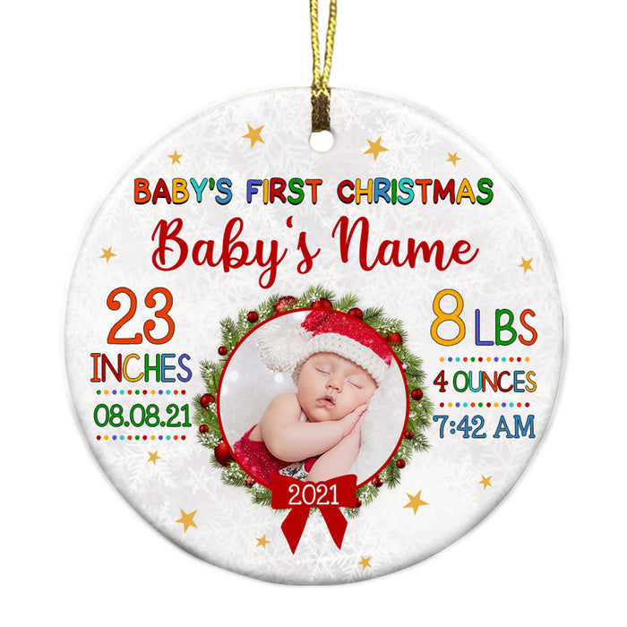 Personalized Christmas Baby Circle Ornament NB62 26O36 1