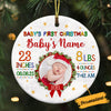 Personalized Christmas Baby Circle Ornament NB62 26O36 1