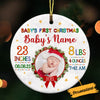 Personalized Christmas Baby Circle Ornament NB62 26O36 1
