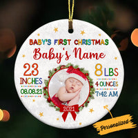 Personalized Christmas Baby Circle Ornament NB62 26O36 thumb 1