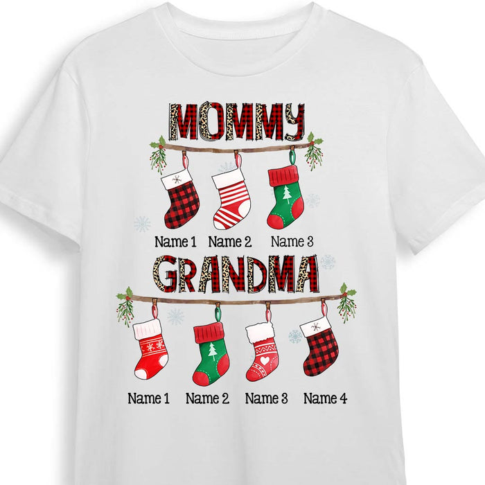 Personalized Mom Grandma Grandkids Son Daughter Stocking T Shirt NB92 30O58 1