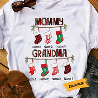 Personalized Mom Grandma Grandkids Son Daughter Stocking T Shirt NB92 30O58 thumb 1