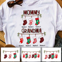 Personalized Mom Grandma Grandkids Son Daughter Stocking T Shirt NB92 30O58 thumb 1
