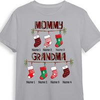 Personalized Mom Grandma Grandkids Son Daughter Stocking T Shirt NB92 30O58 thumb 1