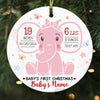 Personalized Elephant Baby First Christmas Circle Ornament NB81 30O58 1