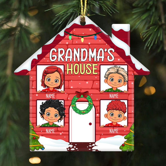Personalized Christmas Family Grandma Grandson Granddaughter House Ornament NB81 24O32 1