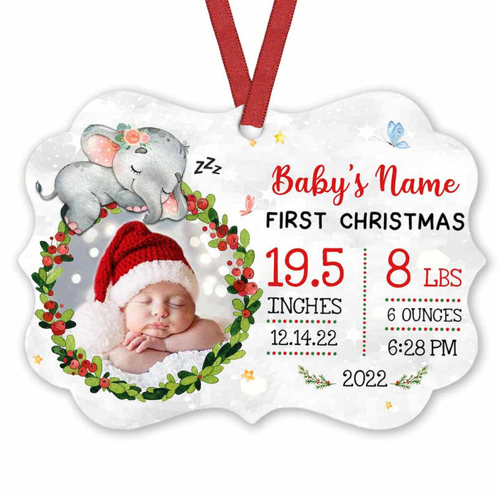 Personalized Baby Elephant First Christmas Benelux Ornament NB81 95O57 1