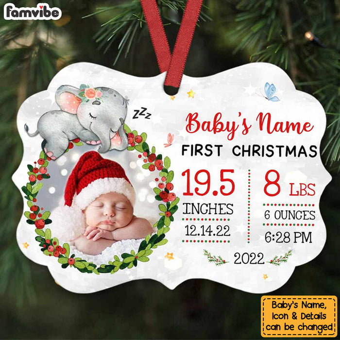 Personalized Baby Elephant First Christmas Benelux Ornament NB81 95O57 1