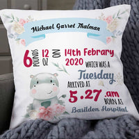 Personalized Mom Grandma Grandson Granddaughter Son Daughter Birth Annoucement Pillow NB63 24O66 thumb 1