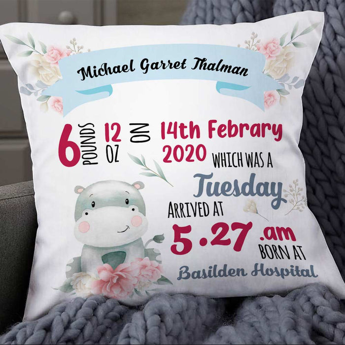 Personalized Mom Grandma Grandson Granddaughter Son Daughter Birth Annoucement Pillow NB63 24O66 1