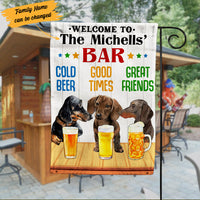 Personalized Dachshund Bar Cold Beer Flag AG181 26O53 thumb 1
